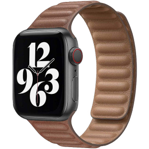 Ремінець Promate Maglet-44 для Apple Watch 42-44 мм 1/2/3/4/5/6/SE Brown (maglet-44.brown) ТОП в Одесі