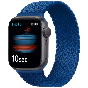 Ремешок Promate Fusion-44L для Apple Watch 42-44 мм 1/2/3/4/5/6/SE Blue (fusion-44l.blue) ТОП в Одессе