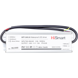 Блок питания HiSmart 24V 10A 240W PFC IP67 (NPF-240-24) ТОП в Одессе