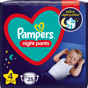 Підгузки-трусики нічні Pampers Night Pants Розмір 4 (9-15 кг) 25 шт (8006540234709) краща модель в Одесі