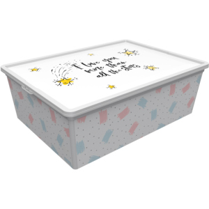 Контейнер для зберігання із кришкою Qutu Trend Box Cute Sky 25 л (TREND BOX с/к CUTE SKY 25л.) ТОП в Одесі