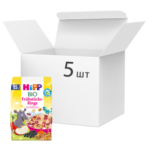 Упаковка органического готового завтрака HiPP с ягодно-фруктовым миксом 135 г х 5 (4062300336346) надежный