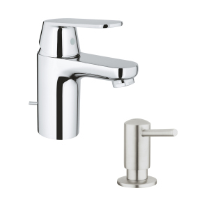 Набір Grohe змішувач для раковини Eurosmart Cosmopolitan 32825000 + дозатор для миючого засобу Contemporary 40536DC0 краща модель в Одесі