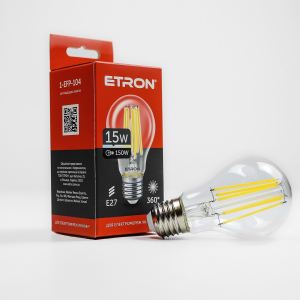 LED лампа ETRON Filament 1-EFP-104 A60 15W 4200K E27 ТОП в Одесі