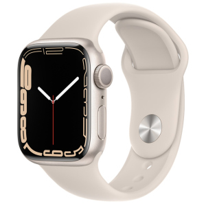 Смарт-годинник Apple Watch Series 7 GPS 41mm Starlight Aluminium Case with Beige Sport Band (MKMY3UL/A) ТОП в Одесі