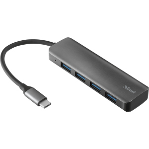 USB-хаб Trust Halyx USB-C to 4-Port USB-A 3.2 Aluminium (TR23328) ТОП в Одесі