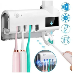 Тримач диспенсер для зубної пасти та щіток 2 в 1 автоматичний УФ-стерилізатор UKC Toothbrush sterilizer W20 надійний