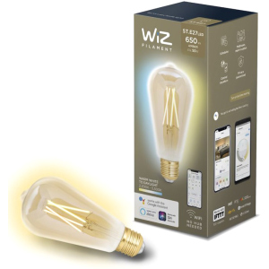 хорошая модель Умная лампочка WIZ Smart LED WiFi ST64 E27 DW FA Q Warm Dimmable Filament 550lm 2200K (WZE21016411-A)
