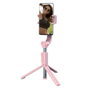 Селфи-монопод Baseus SULH-04 Lovely Uniaxial Bluetooth Folding Stand Selfie Stabilizer с треногой Розовый лучшая модель в Одессе