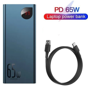 Павербанк Baseus 65W Quick Charge 20000mAh|2USB/1Type-C, 6A, 65W|для MacBook/iPad/iPhone/ Xiaomi/ Samsung/Huawei blue в Одессе