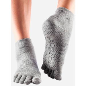 Шкарпетки ToeSox Grip Full Toe Ankle L (43-45) Сірі (841090108364) ТОП в Одесі