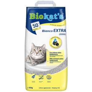 Наповнювач для котячого туалету Biokat's Bianco Extra для котячого туалету, 10 кг, з активованим вугіллям (4002064618104) в Одесі