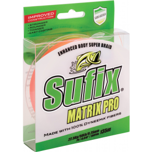 Шнур Sufix Matrix Pro 135 м 0.1 мм 5 кг PE0.4 11 LB Orange (SMP10O135)