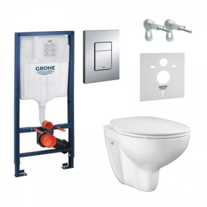 Унитаз с инсталляцией 5 в 1 GROHE BAU CERAMIC 39586000 белый (82133) ТОП в Одессе