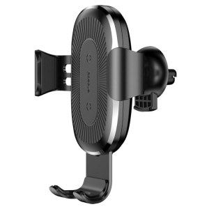 Автодержатель Холдер с беспроводной зарядкой Baseus Fast Charger Gravity Car Mount (WXYL-01) Black лучшая модель в Одессе