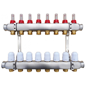 Колектор для теплої підлоги Raftec RC03-09 з витратомірами в Одесі