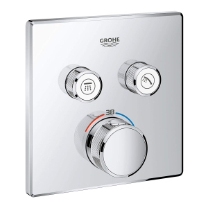 Внешняя часть смесителя без скрытой части GROHE Grohtherm SmartControl хром латунь 158x158мм 29124000 ТОП в Одессе