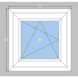 Окно металлопластиковое Brokelman 58 mm 1-створчатое поворотно-откидное, фурнитура Vorne, 600х600 мм, белое лучшая модель в Одессе