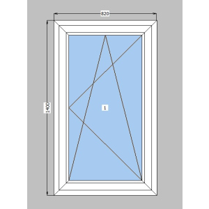 Окно металлопластиковое Koning 70 mm 1-створчатое поворотно-откидное, фурнитура Vorne, 820х1400 мм, белое рейтинг