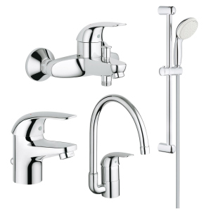 Набор смесителей 4  в 1 Grohe Euroeco 123242K (23262000+32743000+27598001+32752000) лучшая модель в Одессе