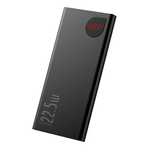 Повербанк на 10000mAh BASEUS Adaman Metal Digital Display Power Bank (2USB/Type-C/Lightning, 22.5W/5A). Black надійний