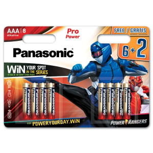 Батарейки Panasonic Pro Power лужні AAA блістер, 8 шт Power Rangers (LR03XEG/8B2FPR) в Одесі