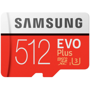 Samsung EVO Plus microSDXC 512GB UHS-I Class 10 + SD адаптер (MB-MC512HA/RU) краща модель в Одесі