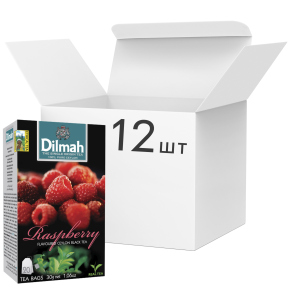 Упаковка чаю Dilmah чорного Малина 12 пачок по 20 пакетиків (19312631142218) в Одесі