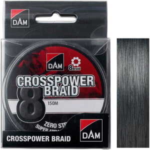 Шнур DAM Crosspower 8-Braid 150 м 0.13 мм 7.2 кг Темно-сірий (66587) ТОП в Одесі