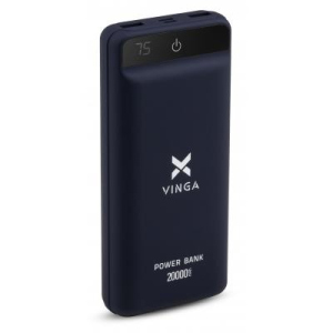 Батарея універсальна Vinga 20000 mAh QC3.0 Display soft touch purple в Одесі