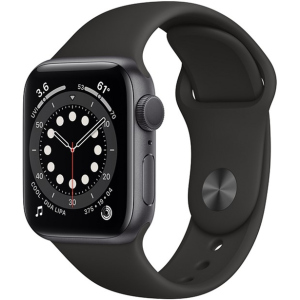 Смарт-часы Apple Watch Series 6 GPS 40mm Space Gray Aluminium Case with Black Sport Band (MG133UL/A) ТОП в Одессе