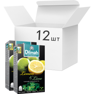 Упаковка чаю чорного пакетованого Dilmah Лимон та лайм 12 шт по 20 пакетиків (19312631142133) ТОП в Одесі