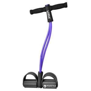 Эспандер с упорами для ног LiveUp Soft Pull 62 см Purple (LS3205)