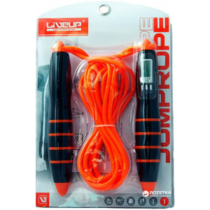 Скакалка с электронным счетчиком LiveUp Pvc Cable Jumprope 275 см Orange (LS3128) ТОП в Одессе