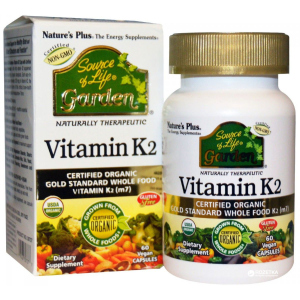 Вітаміни Nature's Plus Source of Life Garden Therapeutic Vitamin K2 120 мкг 60 гелевих капсул (97467307377) в Одесі