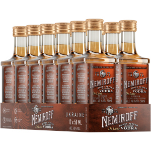 Упаковка водки Nemiroff Honey Pepper De Luxe 0.05 л х 12 шт 40% (4820181425142)