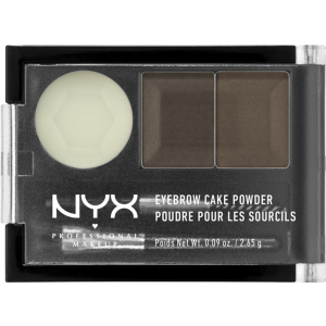 Тіні та віск для брів NYX Professional Makeup Eyebrow Cake Powder 02 Dark Brown/brown 2.64 г (800897123871) краща модель в Одесі